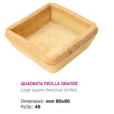 TARTELLETTE QUADRATA DI FROLLA GRANDI TARTE PATRATE 80X80MM 48BUC/CUT